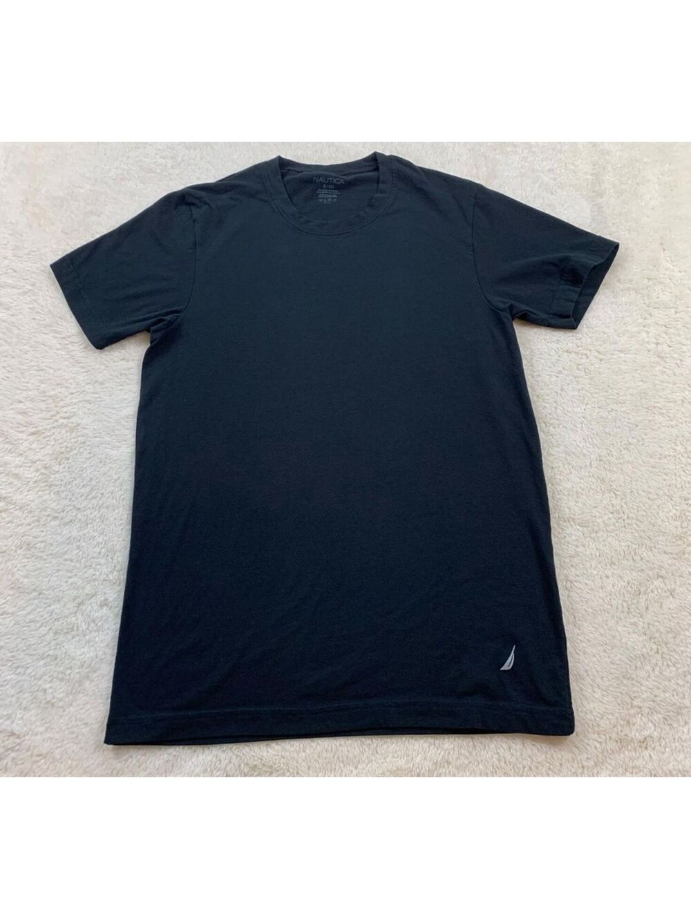 Nautica Men’s Black T-Shirt Size Small Classic Crewneck Short Sleeve Casual Tee